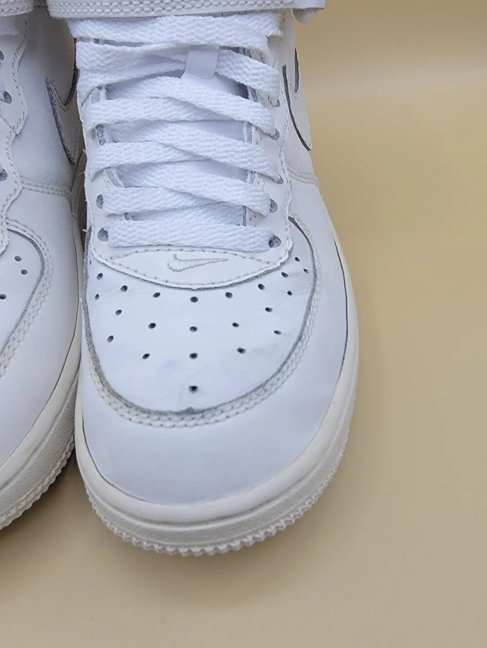 Nike Air Force 1 Mid Triple White Little Kid's Shoes Size 13C Sneakers Boys Girl